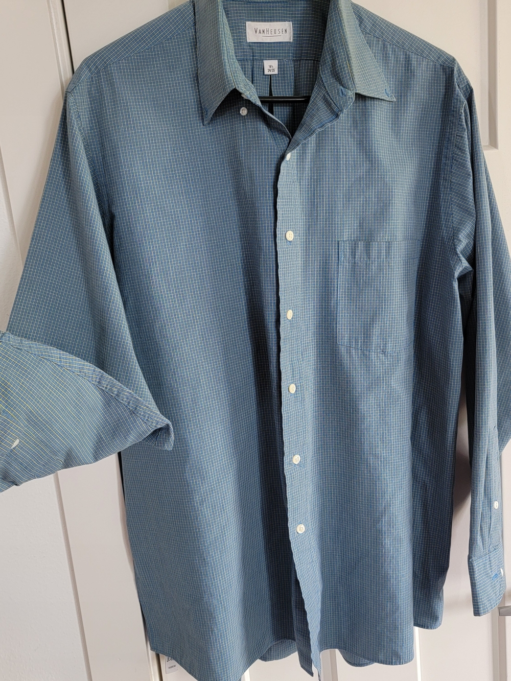 Van Heusen Blue Men's Button-Down Dress Shirt 16.5